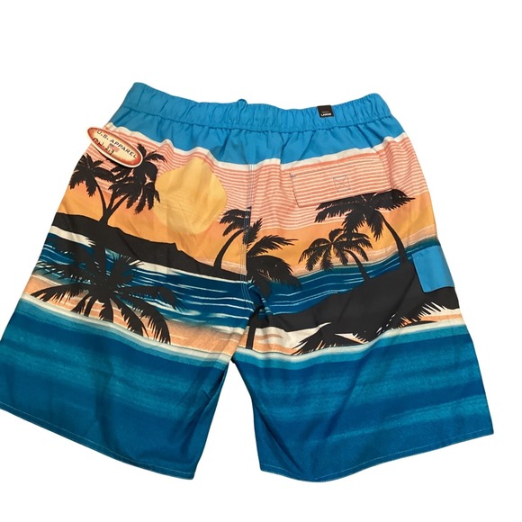 US Apparel Men's Swim Trunks Size Large Tropical Palm Tree Sunset - Picture 3 of 3